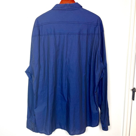 NWT BKE Buckle Easy Care Casual Navy Blue Button Down Shirt Mens XXXL 3XL Work - Picture 8 of 12